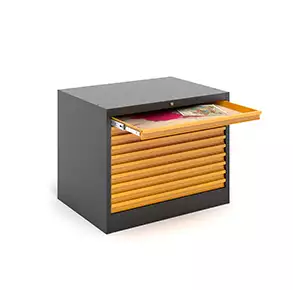 Techmark's metal map and drawing cabinets are designed for storing large-format documentation.
