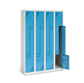 Techmark metal health and safety lockers are used to equip gymnasiums and sports locker rooms in schools, fitness clubs and other sports facilities, as well as social rooms in companies.