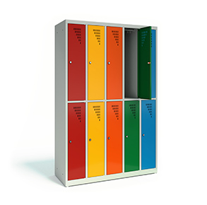 Techmark metal lockers work well in classrooms, school locker rooms, gymnasiums, swimming pools as well as sports and social premises.