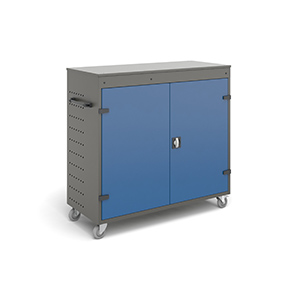 The massive design of Techmark's laptop cabinets and trolleys provides the maximum level of protection for the devices left inside, both from mechanical damage and from outdoor conditions.