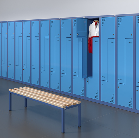 Health and safety lockers are used to equip gyms and sports locker rooms in schools, fitness clubs and other sports facilities.